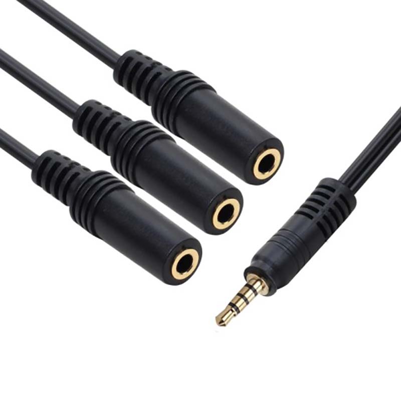 Earphone Splitter Jack - 1 szt. 3,5 mm 3-portowy adapter